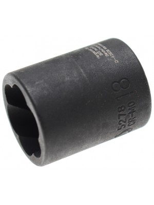 BGS 5278 Spiral-Profil-Steckschlüssel-Einsatz / Schraubenausdreher | Antrieb Innenvierkant 10 mm (3/8"") | SW 18 mm