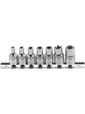 BGS 6402 Steckschlüssel-Einsatz-Satz E-Profil | Antrieb Innenvierkant 6,3 mm (1/4"") | SW E4 - E11 | 7-tlg.
