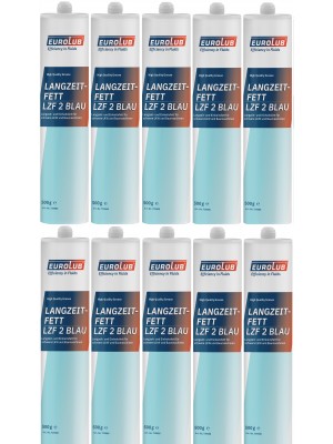 Eurolub Langzeitfett LZF 2 BLAU Fett Kartusche 10x 500 Gramm