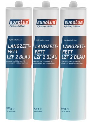 Eurolub Langzeitfett LZF 2 BLAU Fett Kartusche 3x 500 Gramm