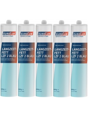 Eurolub Langzeitfett LZF 2 BLAU Fett Kartusche 5x 500 Gramm