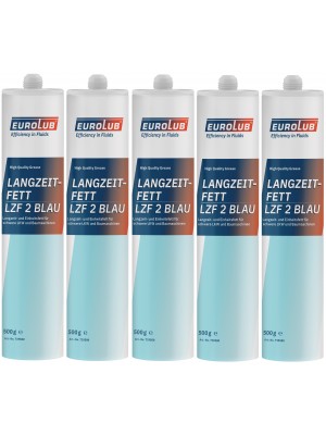 Eurolub Langzeitfett LZF 2 BLAU Fett Kartusche 5x 500 Gramm