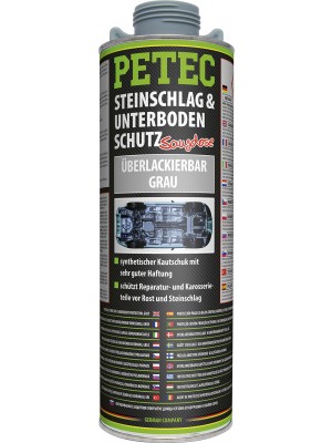 Petec Steinschlag-& Unterbodenschutz Kautschukbasis, Überlackierbar grau 1000ml Saugdose