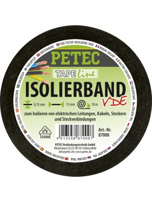 Petec Isolierband schwarz 15mm x 10m