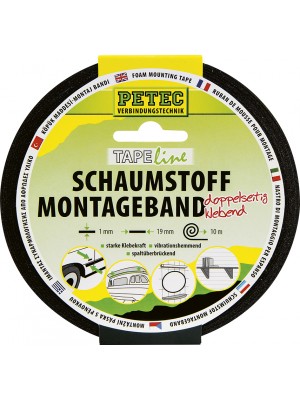 Petec Doppelseitiges Schaumstoff Montageband 10m x 19mm