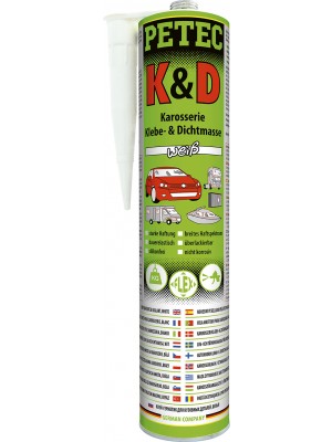 Petec K&D Karosserie Klebe- und Dichtmasse 310ml, weiß