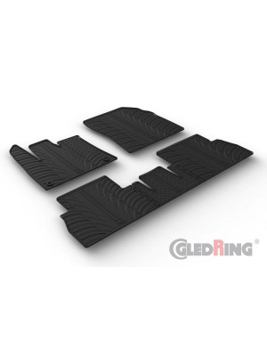 Original Gledring Passform Fußmatten Gummimatten 5 Tlg.+Fixing - Opel Combo 09.2019-> mit klappbarem Beifahrersitz ovaler Fixing