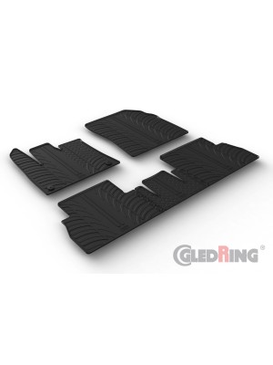 Original Gledring Passform Fußmatten Gummimatten 5 Tlg.+Fixing - Citroen Berlingo 09.2018-> klappbarer Beifahrersitz runder Fixing