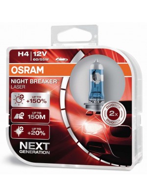 Osram H4 NIGHT BREAKER® LASER Next Generation 12V 60/55W P43t Duobox