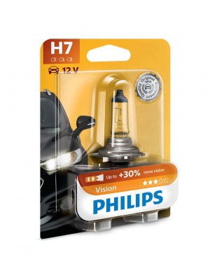 Philips H7 12V 55W PX26d Vision +30% 1st. Blister