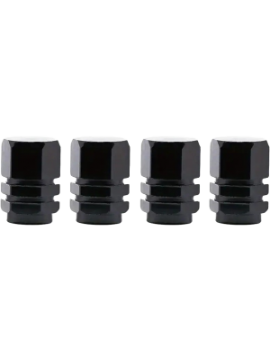 4 Stk. Set Reifenventil-Kappe Aluminium für PKW, SUV, Motorrad, Fahrrad Alu in Farbe SCHWARZ