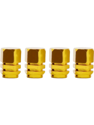 4 Stk. Set Reifenventil-Kappe Aluminium für PKW, SUV, Motorrad, Fahrrad Alu in Farbe GOLD