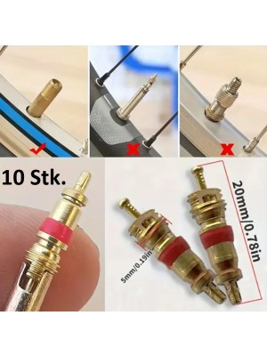 10 Stk. Ventileinsatz Zinklegierung passend für Schrader-Ventilkern - Passend für Autos & LKWs, Langlebige Ersatzteile für Reifenventile