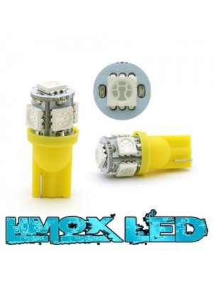 Glassockel W5W T10 5x 5050 SMD Gelb