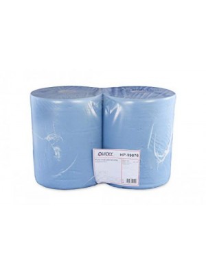 Putzpapier-Rollen, 36cm, 2-lg., blau 1000 Blatt, verklebt, Recyclingpapier 2 Rollen