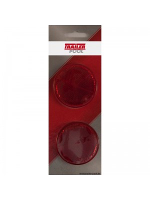 2er-Set Rückstrahler, rot, rund 60 mm, zum Kleben