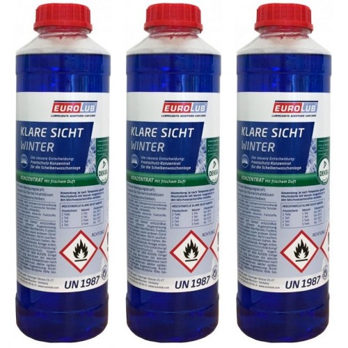EUROLUB Scheibenfrostschutz Klare Sicht Winter Konzentrat -60°C 3x 1l = 3  Liter - Motoröl günstig kaufen