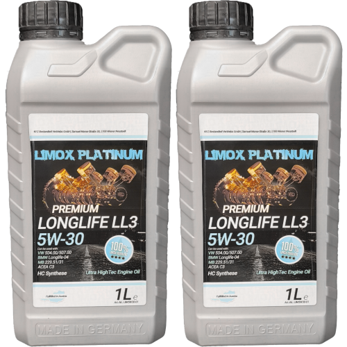 LIMOX Platinum Longlife LL3 5W-30 Motoröl 2x 1l = 2 Liter