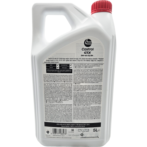 Castrol GTX 5W-40 A3/B4 Motoröl 5l Kanne