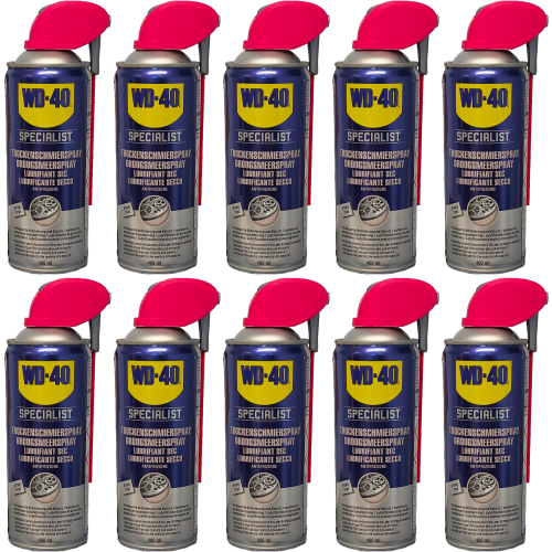 WD-40 SPECIALIST Smart Straw PTFE Trockenschmierspray 10x 400 Milliliter
