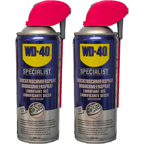 WD-40 SPECIALIST Smart Straw PTFE Trockenschmierspray 2x 400 Milliliter