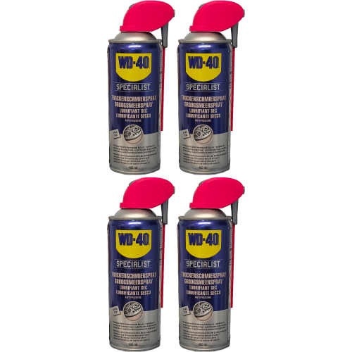 WD-40 SPECIALIST Smart Straw PTFE Trockenschmierspray 4x 400 Milliliter