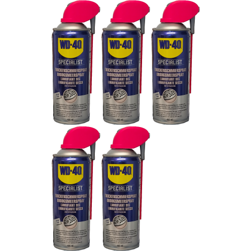 WD-40 SPECIALIST Smart Straw PTFE Trockenschmierspray 5x 400 Milliliter