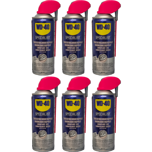 WD-40 SPECIALIST Smart Straw PTFE Trockenschmierspray 6x 400 Milliliter