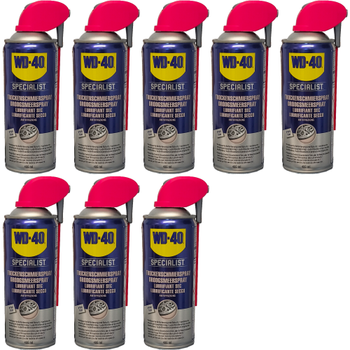 WD-40 SPECIALIST Smart Straw PTFE Trockenschmierspray 8x 400 Milliliter
