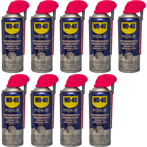 WD-40 SPECIALIST Smart Straw PTFE Trockenschmierspray 9x 400 Milliliter