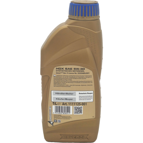 Ravenol HDX SAE 5W-30 Motoröl 1 Liter Flasche
