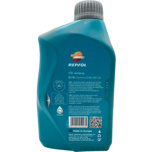 Repsol Motoröl ELITE COSMOS A3/B4 (Ex. High Performance) 0W-40 1 Liter
