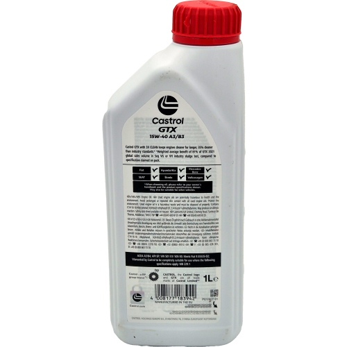 Castrol GTX 15W-40 A3/B4 Motoröl 1l