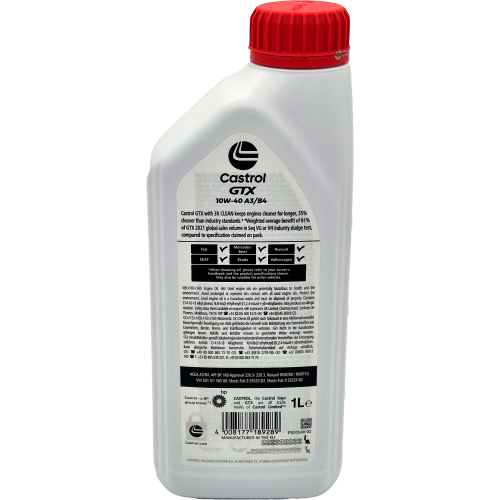 Castrol GTX Ultraclean 10W-40 A3/B4 Diesel & Benziner Motoröl 1Liter