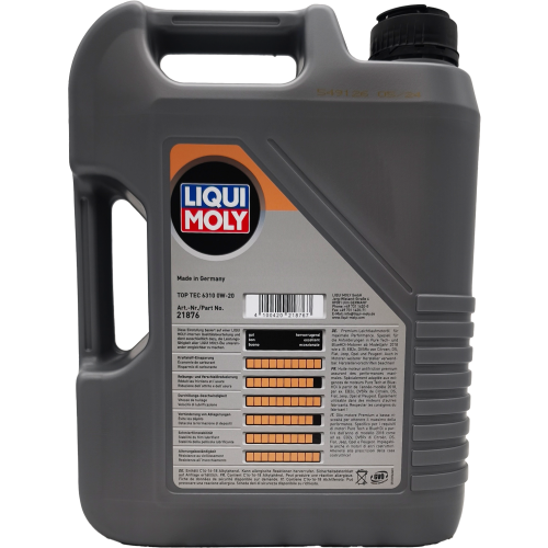 Liqui Moly 21876 Top Tec 6310 0W-20 Motoröl 5 Liter Kanister