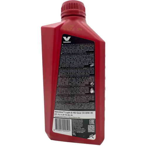 Valvoline LIGHT & HD GEAR OIL 80W-90 1 Liter Flasche