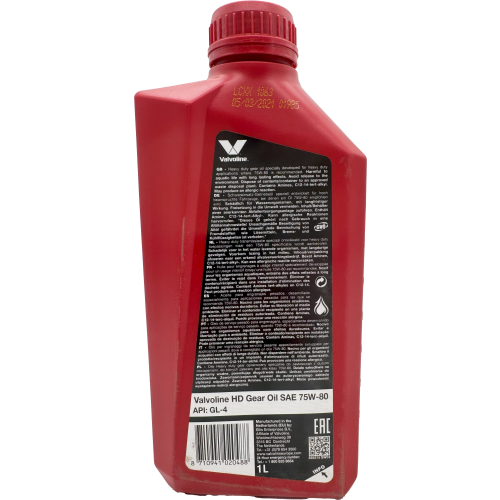 Valvoline HD GEAR OIL 75W-80 1 Liter Flasche