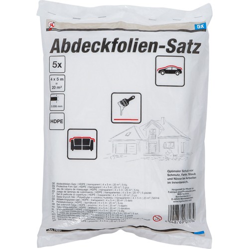 BGS Abdeckfolien-Satz | HDPE | transparent | 4 x 5 m | 20 m² | 5-tlg.