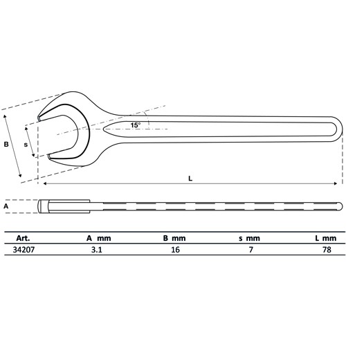 BGS Einmaulschlüssel | DIN 894 | SW 7 mm