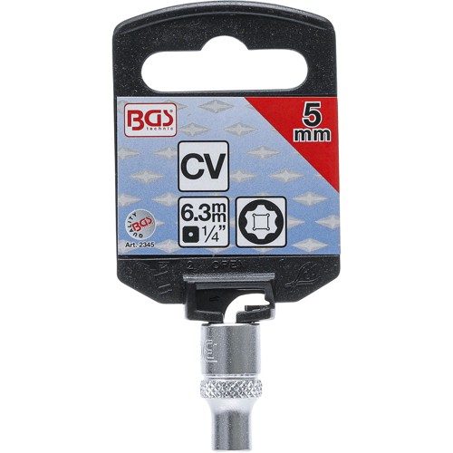 BGS Steckschlüssel-Einsatz Super Lock | Antrieb Innenvierkant 6,3 mm (1/4"") | SW 5 mm
