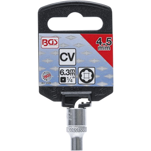 BGS Steckschlüssel-Einsatz Super Lock | Antrieb Innenvierkant 6,3 mm (1/4"") | SW 4,5 mm