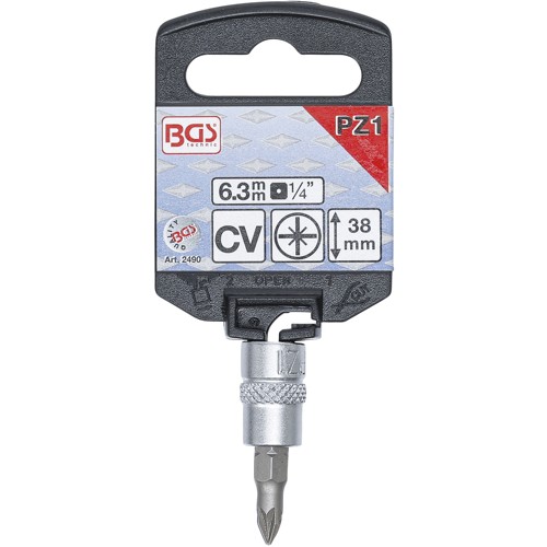 BGS Bit-Einsatz | Antrieb Innenvierkant 6,3 mm (1/4"") | Kreuzschlitz PZ1