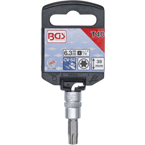 BGS Bit-Einsatz | Antrieb Innenvierkant 6,3 mm (1/4"") | T-Profil (für Torx) T40