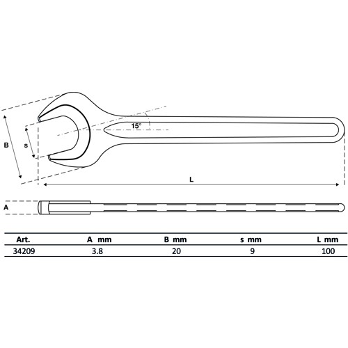 BGS Einmaulschlüssel | DIN 894 | SW 9 mm