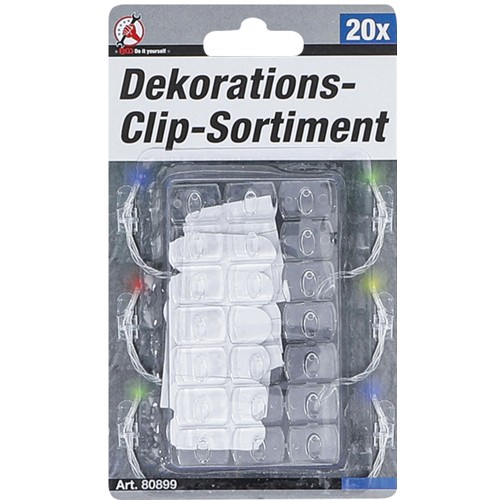 BGS Dekorations-Clip-Sortiment | transparent | 20-tlg.