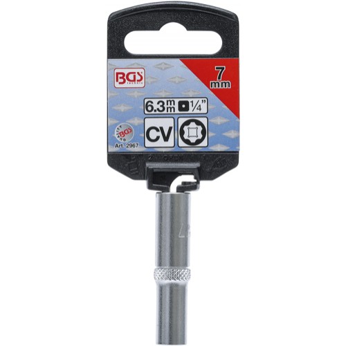 BGS Steckschlüssel-Einsatz Super Lock, tief | Antrieb Innenvierkant 6,3 mm (1/4"") | SW 7 mm