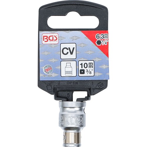 BGS Bit-Adapter mit Haltekugel | Innenvierkant 10 mm (3/8"") | Innensechskant 6,3 mm (1/4"")