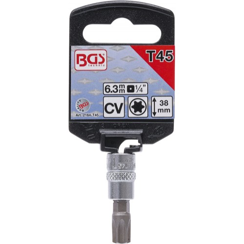 BGS Bit-Einsatz | Antrieb Innenvierkant 6,3 mm (1/4"") | T-Profil (für Torx) T45