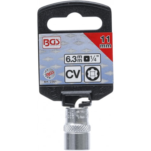 BGS Steckschlüssel-Einsatz Super Lock | Antrieb Innenvierkant 6,3 mm (1/4"") | SW 11 mm