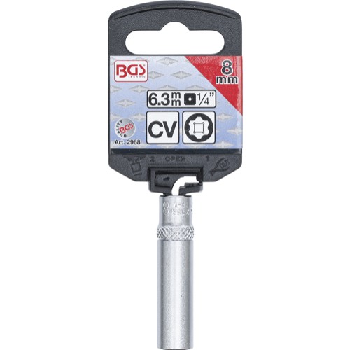 BGS Steckschlüssel-Einsatz Super Lock, tief | Antrieb Innenvierkant 6,3 mm (1/4"") | SW 8 mm